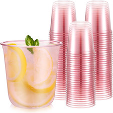 50 Pcs Disposable 12Oz Stemless Plastic Wine Glasses Clear for Parties Weddings