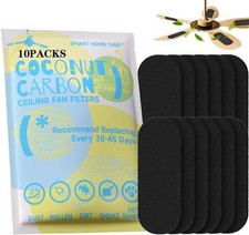 Ceiling Fan Filters for Blades with Activated Coconut Carbon 10 Pack Easy Stick