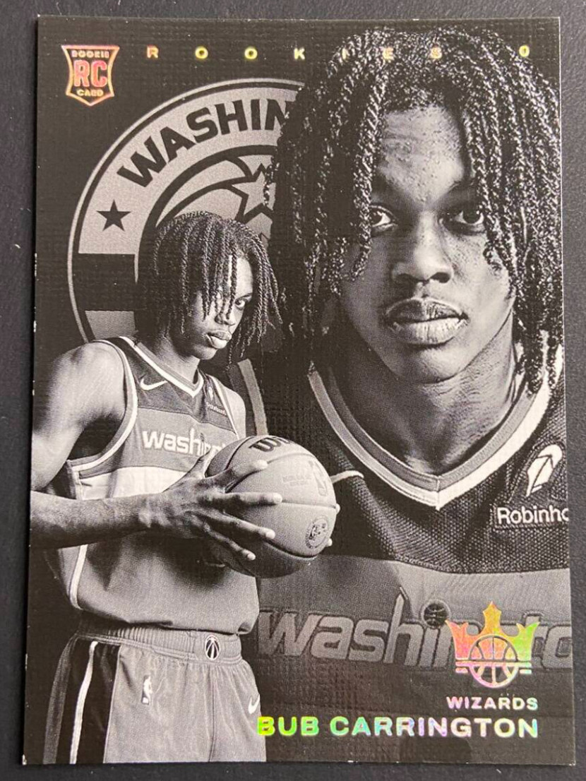 Bub Carrington 2024-25 Panini Court Kings SSP Silver Rookies 0 RC Wizards #254