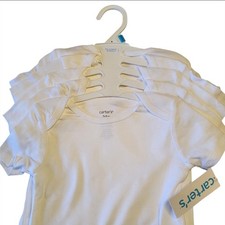NWT Carter's 5-piece 24 Month Basic White Short Sleeve Unisex Bodysuits MSRP 26