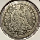 1853 Seated Liberty Dime With Arrows Silver 10C US Coin (U186)