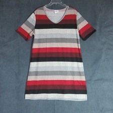 One More Thyme Dress Womens Size 2X Multicolor Striped Shift Casual Short Sleeve