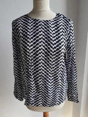 THE KOOPLES haut,chemise,tunique bicolor géométrique taille 2 voir les mesures - Photo 1/4