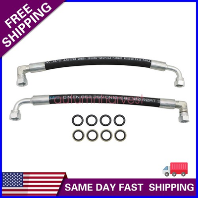 #ad 2x For John Deere AW29374 Tractor Loader 5800psi Hydraulic Hose w 90° Fittings $35.55