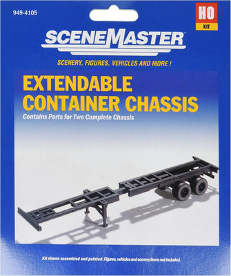 Extendible Container Chassis 949-4105 HO Scale Model Railroad - Vehicle Model