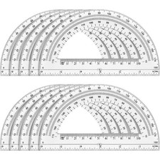 Clear 6 Inch 180 Degree Protractor 10 Pack Math Geometry Tool for Students