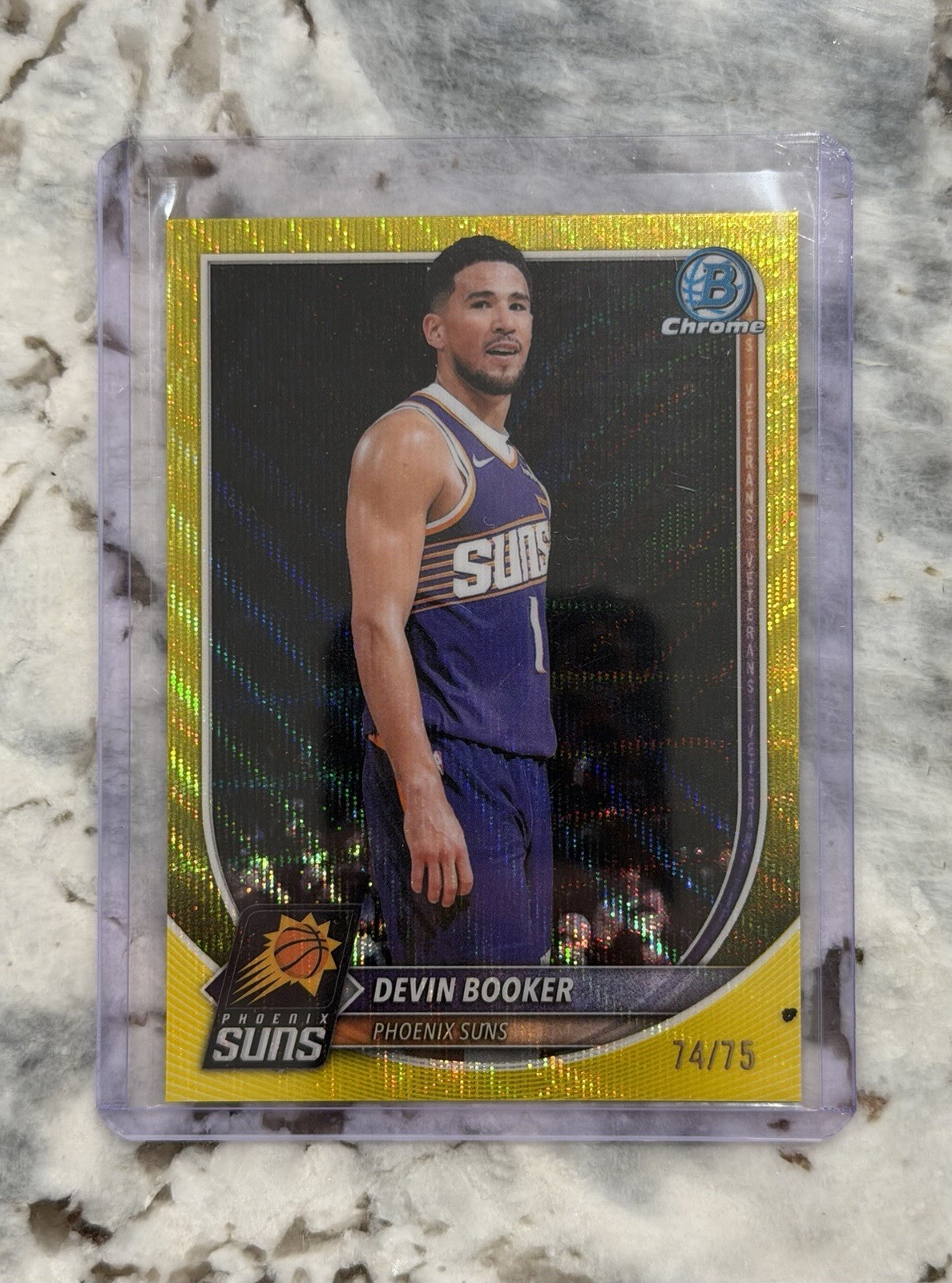 2025-2026 Bowman Devin Booker True Yellow /75 SP