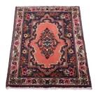 Tapis Persan Fait Main Sarough Poshti 91 X 63 Cm Laine Rouge Tapis Oriental Neuf