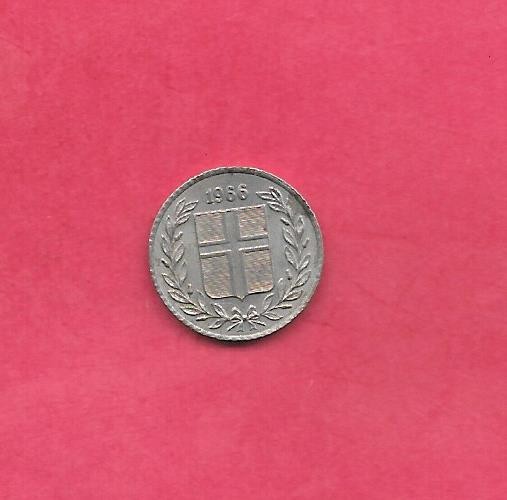 ICELAND KM10 1966 10 AURAR VF VERY FINE NICE OLD VINTAGE COIN