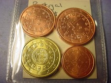 Portugal 4 Coin Euro Set BU #93008