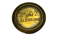Vintage JJ Siddons Brass 2 Oz Weight For Balance Scales farmhouse kitchen 1 3/8”