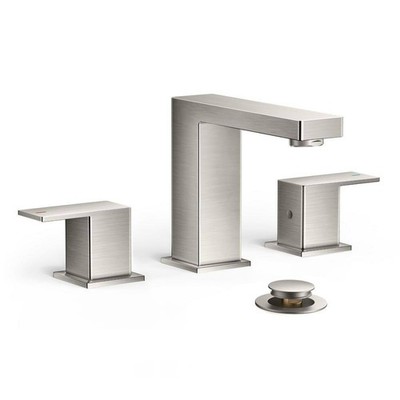 ANZA 3-Hole Vanity Sink Faucet w/ Pop-Up Drain in Brushed Nickel
