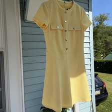 Tommy Hilfiger Snapdragon Yellow Dress, Size 6, Summer, Formal, Retro Style