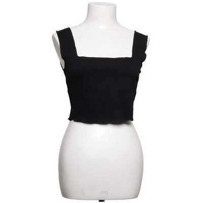 H&M, Crop Top, Größe: M, Schwarz, Elasthan/Polyamid/Viskose, Einfarbig #UmE