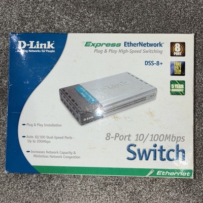 D-Link DSS-8+ 8-Port 100Mbps Express EtherNetwork Standalone Ethernet Switch