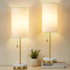 Desk Lamp & Table Lamp Set of 2, Bedside Lamps for Night Stands - Modern Smal...