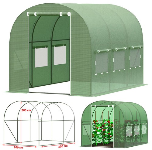 Gewächshaus 2x3m Treibhaus Garten Tomatenhaus Foilen Pflanzenhaus