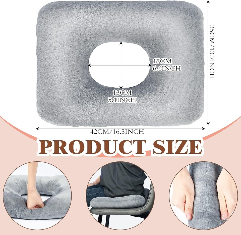 Donut Pillow Seat Cushion for Tailbone Pain Relief and Hemorrhoids Bed