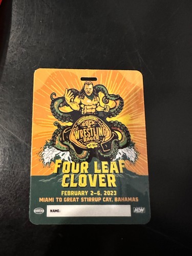 Chris Jericho Cruise Lanyards Wrestling & Rock NCL 2023 AEW Badges 4 Leaf Clover - Picture 2 of 9