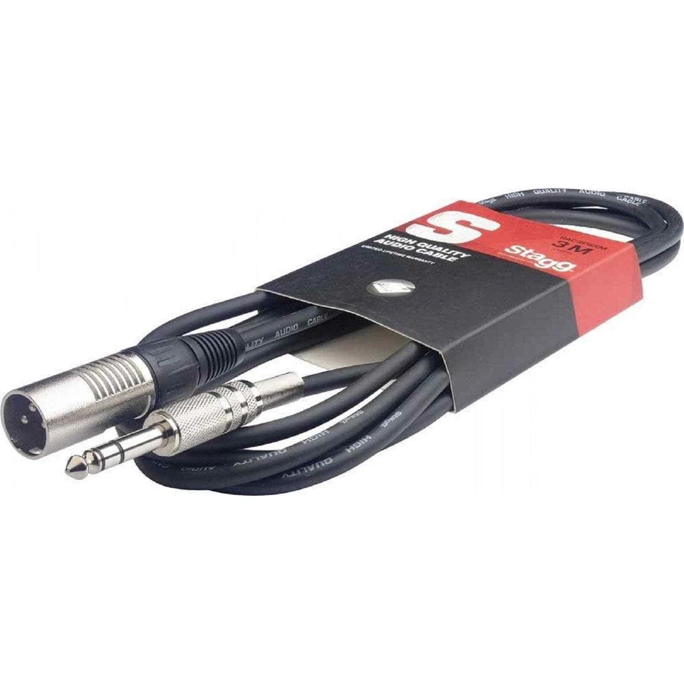 Stagg 3M Stereo Jack to Male XLR Cable
