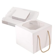 30 pcs 6x6x6 Inch Small Cake Box with Window Bakery Box Pastry Boxes Cookie B...