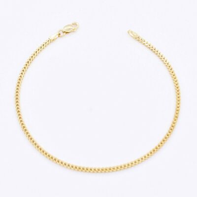 Goldum NYC 2mm Quadrat Franco-Glieder Armband Echt 10K Gelbgold 7''