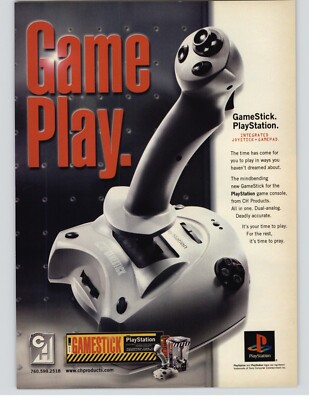 Gamestick PS1 Game Controller Video Game Accessory Art 1998 Vintage Print Ad  
