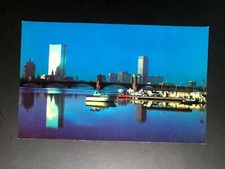 Vintage BOSTON SKYLINE" Large 8 3/4" X 5 1/2" Postcard Made in USA