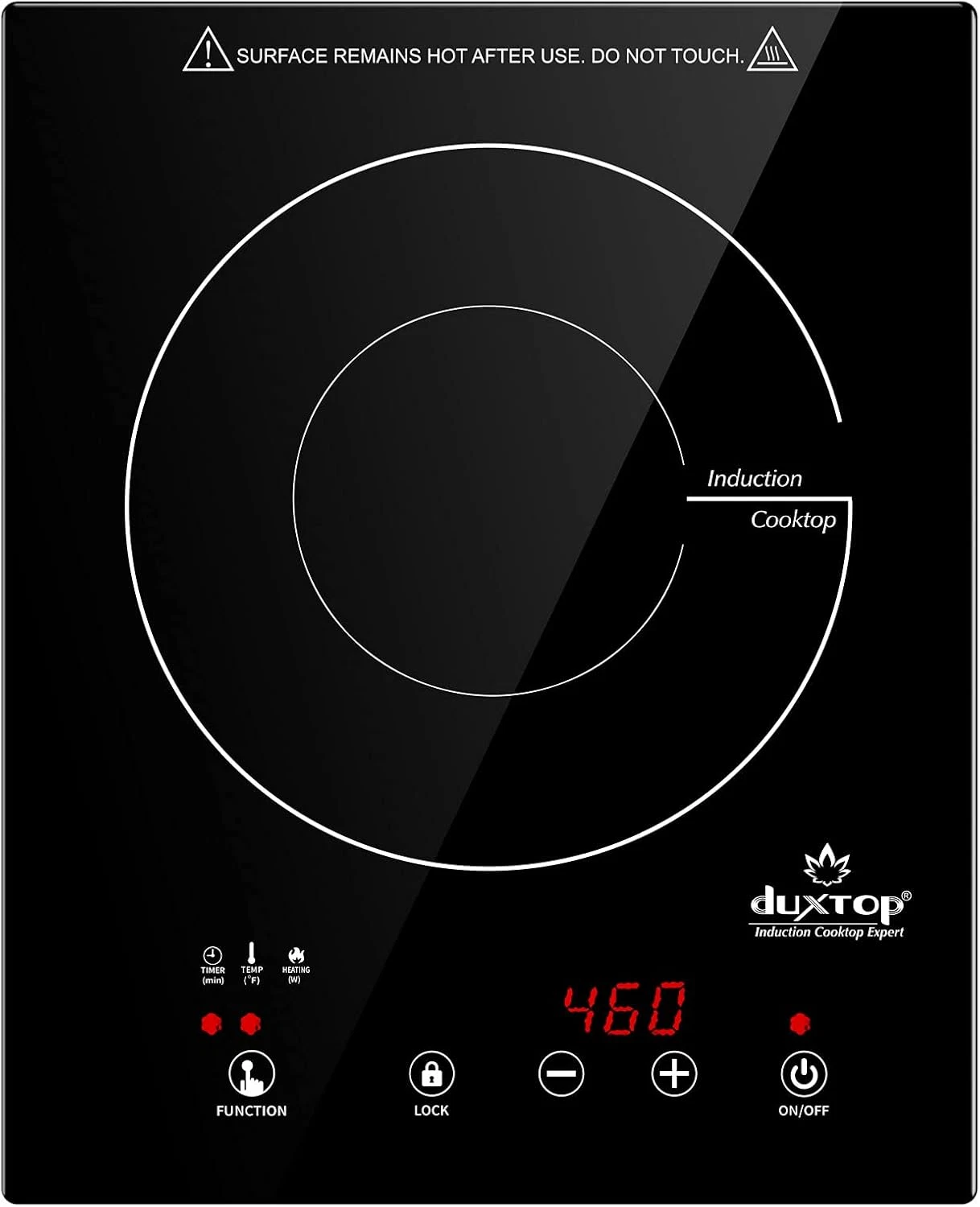 Portable Induction Cooktop with Touch Control, Timer & Safety Lock, 1800W