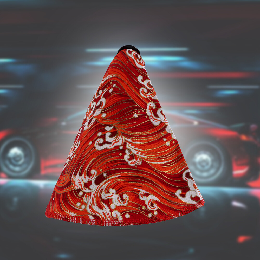 JDM Red Wave Blossom Sakura Shift Boot Cover Universal AT/MT
