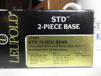 Leupold Std Win 70 Rev  Rear  #37005 Standard front, reversible rear scope mount
