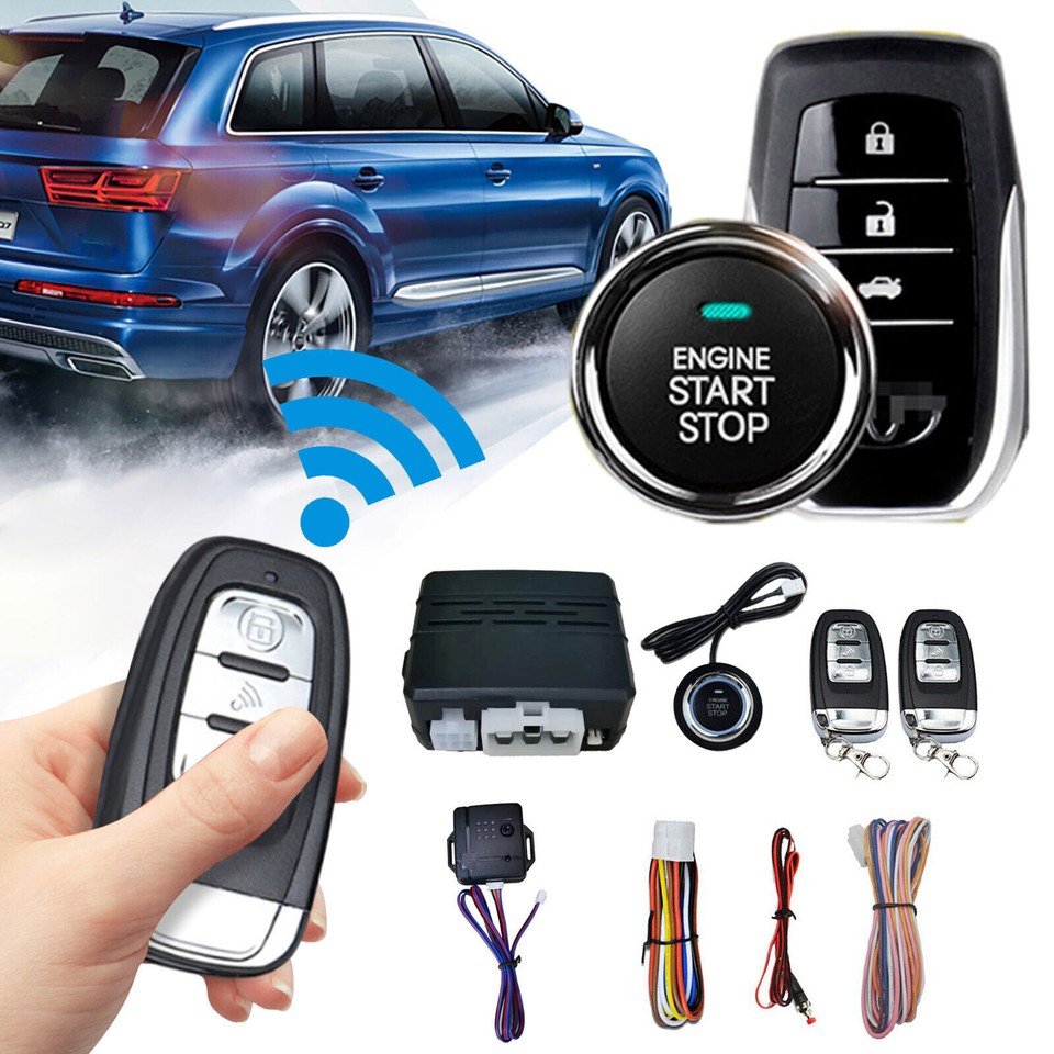 Car Keyless Entry System Engine Start Ignition Security Alarm Kit +2 ...