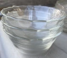 3 - Pyrex #463 Scalloped 3 Ring Glass Custard Cups Ramekin 6 oz Glass