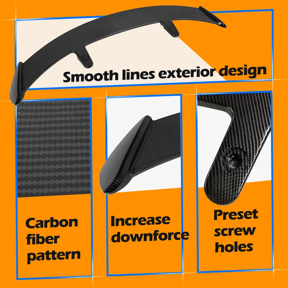 52" Rear Roof Spoiler Trunk Lip Wing Carbon Fiber For INFINITI FX50 FX35 FX45 QX - Image 3 of 4