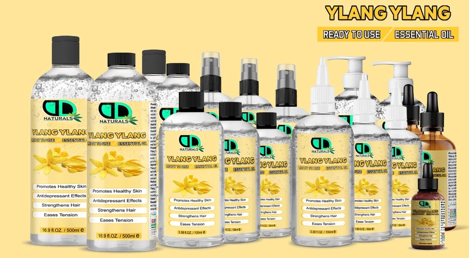 DD TECK Ylang Ylang Essential Oil- Pre-Diluted & Ready-to-Use, Invigorating Multipurpose
