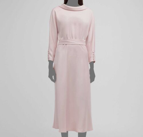 Rickie Freeman For Teri Jon Women's Pink Satin Long Sleeve Dress Size 8