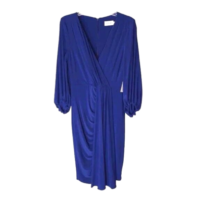 Eliza J Wrap Look Long Sleeve Dress in Cobalt at Nordstrom, Size 6