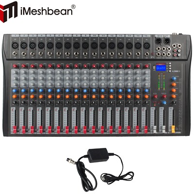 Pro Power Mixer 16 Channel Audio Mixing Console 16 DSP w/USB 110-220V Bluetooth