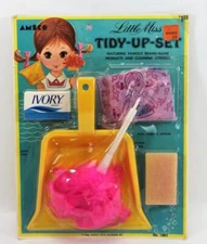 Vintage 1968 Amsco Toy Little Miss Tidy Up Set No 1883 Sealed Original Card