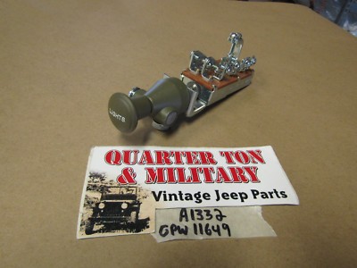 Light Switch Push Pull  A-1332 by MV Spares Fit Willys MB Ford GPW jeep