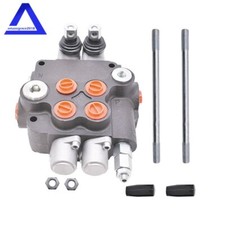 2 Spool Hydraulic Control Valve Double Acting 21 GPM 3600 PSI SAE Ports