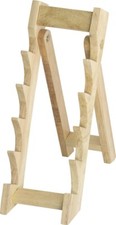 Countertop Display Stand Brown Wood One Piece Construction Holds Five Knives