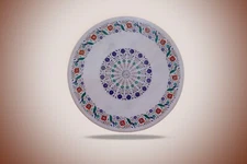 12"x12"  Marble & Semi Precious Inlay Centre Table Top Shape: Round