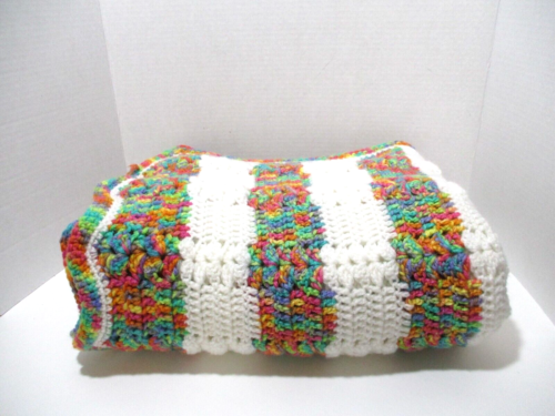 Handmade Multicolor Crochet Afghan Sofa or Chair Throw 55" X 48" Boho - Picture 1 of 7