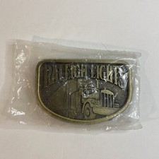1970s Vintage Raleigh Lights Cigarettes Tobacco Semi Truck Trucker belt buckle