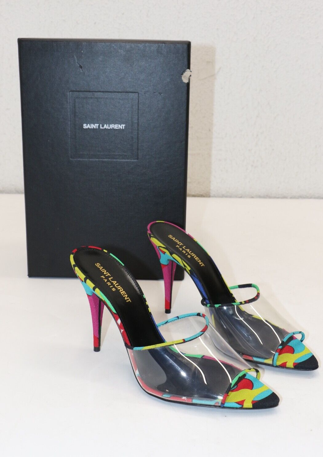 Tacchi trasparenti YSL Saint Laurent Flower Lolita EU 39 5 US 9 5
