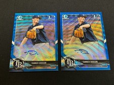 2018 Bowman Draft Tanner Dodson  1st BOWMAN BLUE WAVE REFRACTOR AUTOS(2) #/149