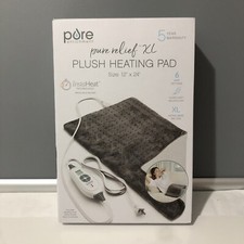 NIB Pure Enrichment Pure Relief XL Plush Heating Pad with InstaHeat 12in x 24in.