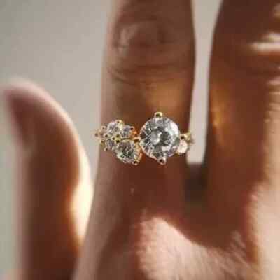 2Ct Round Cut Lab Created Diamond Wedding Engagement Ring 14K White Gold Finish