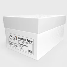 Continuous Computer Paper, 9.5 x 11, Blank Clean Perf Edge 1-Part, 2400 Sheets